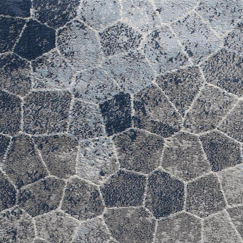 2' X 3' Navy Blue Cobblestone Pattern Scatter Rug